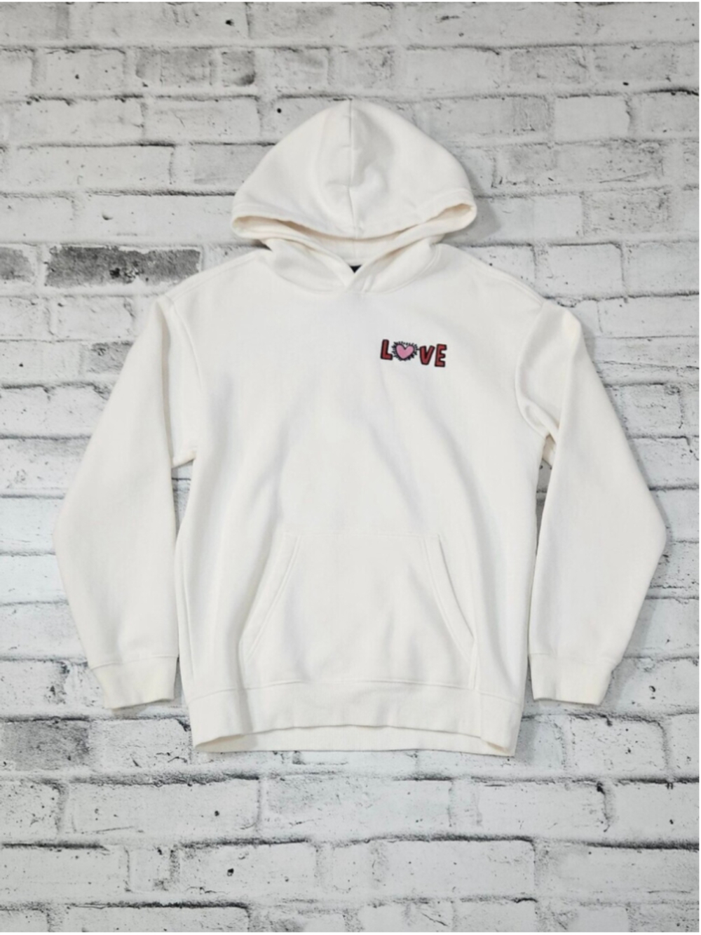 H&M Keith Haring Love Heart Graphic Hoodie Relaxed Fit Size S